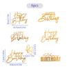 Tabanzhe 6 PCS Glitter Happy Birthday Cake Toppers,Side Mirror Acrylic Cake Decorations,Cake Decorating Toppers Happy Birthday Sign for Birthday Wedding DIY Cake Party Supplies view 2