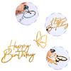 Tabanzhe 6 PCS Glitter Happy Birthday Cake Toppers,Side Mirror Acrylic Cake Decorations,Cake Decorating Toppers Happy Birthday Sign for Birthday Wedding DIY Cake Party Supplies view 3