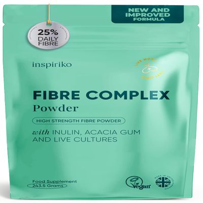 15g Soluble Fibre Supplement - 50% NHS Daily Intake (2 Servings). 6-in-1 Fiber Supplement Powder with Inulin Prebiotic Fibre Powder, FOS, Acacia & Probiotics. Tasteless, Dissolves Easy, 30 Servings