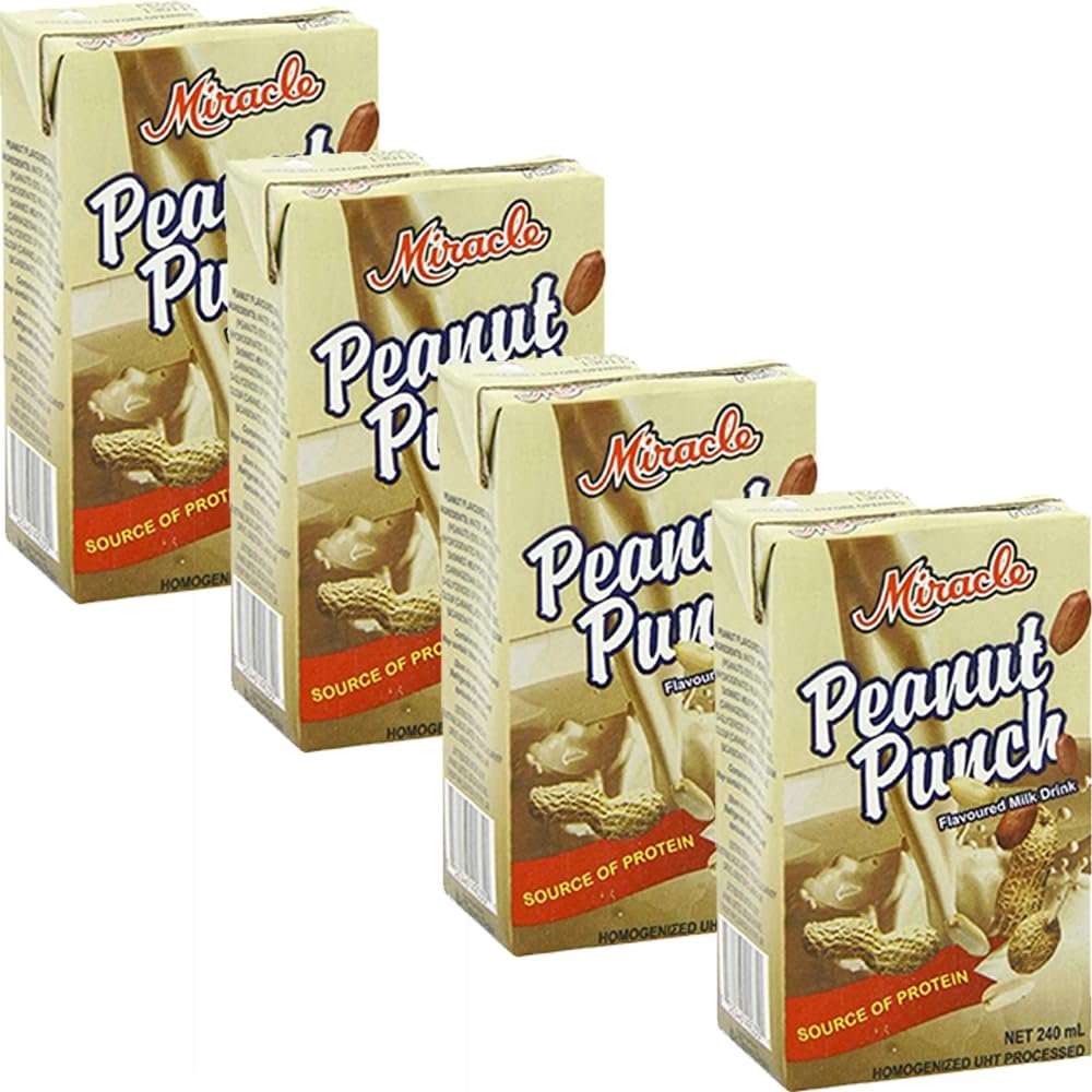 FreshCart Basics Peanut Punch Flavoured Milk Drink 240ml - Peanut flavoured milk beverage (4 Packs)