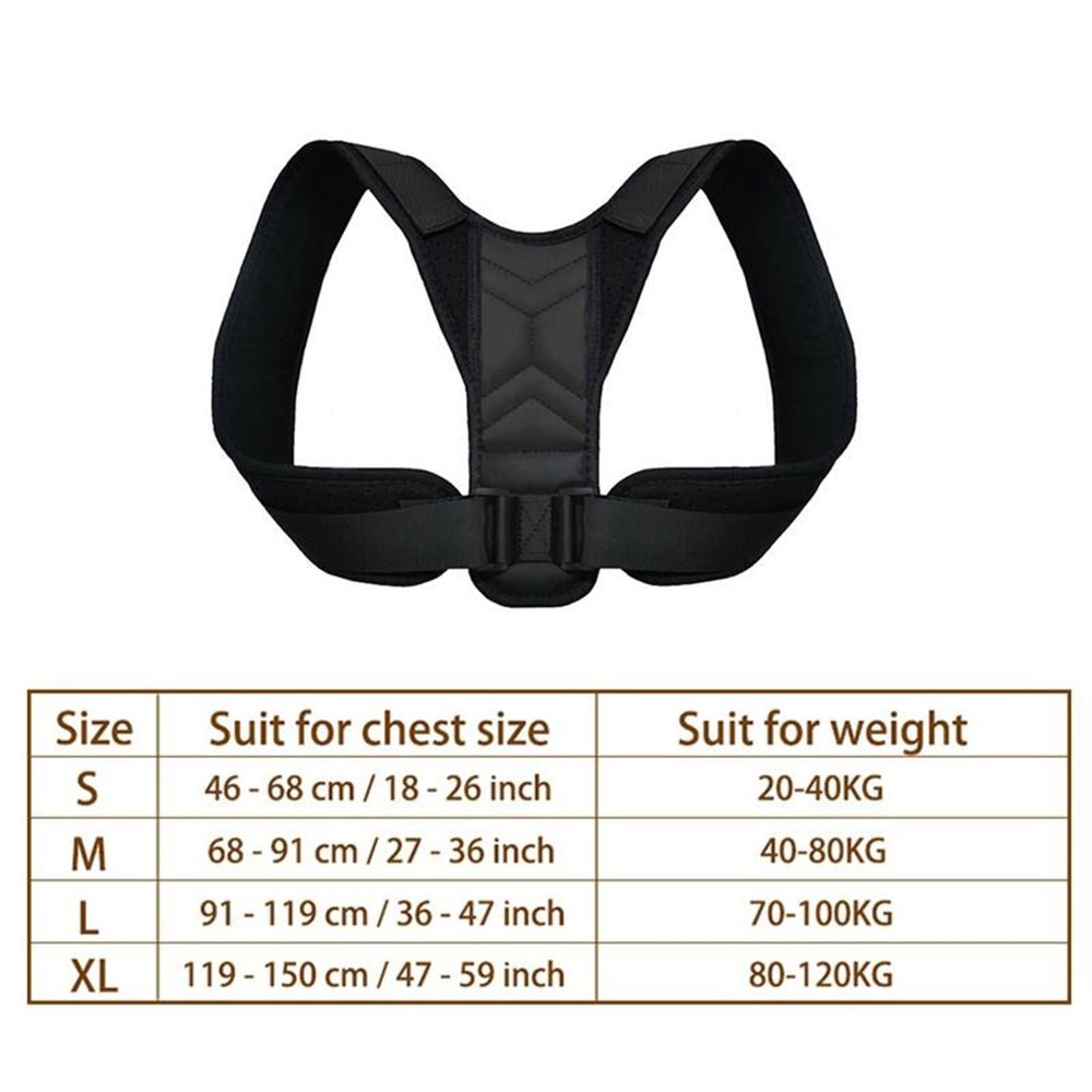 VBCXGVR Back Corrector Back Shoulder Posture Corrector Adjustable Belt Clavicle Spine Support Reshape Your Body Home Office Sport Upper Back Neck Brace Health and Relaxation charitable