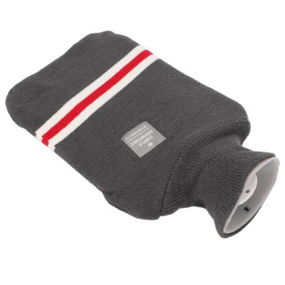 1000ml Hot Water Bottle High Density PVC Dark Gray Knit Cover Hot Cold Compress Leakproof Portable Explosion Proof Material with Hot Water Warmer for Cramps Arthritis