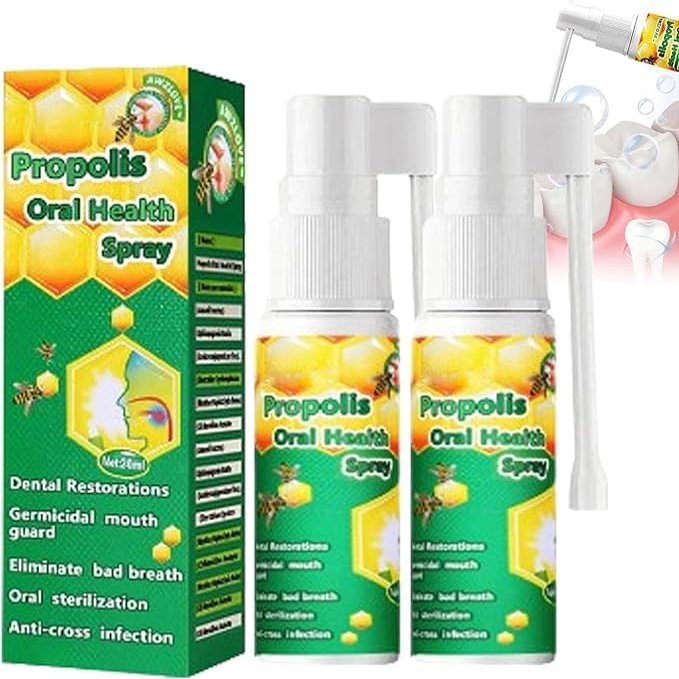 Propolis Oral Health Spray, Propolis Oral Spray,Deep Cleaning, Clean Teeth Stains,Clean Teeth Stains and Tartar (2 Pcs)