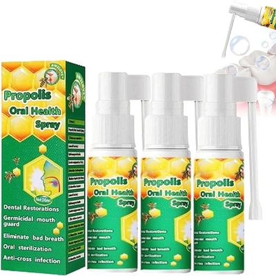 Propolis Oral Health Spray, Propolis Oral Spray,Deep Cleaning, Clean Teeth Stains,Clean Teeth Stains and Tartar (3 Pcs)