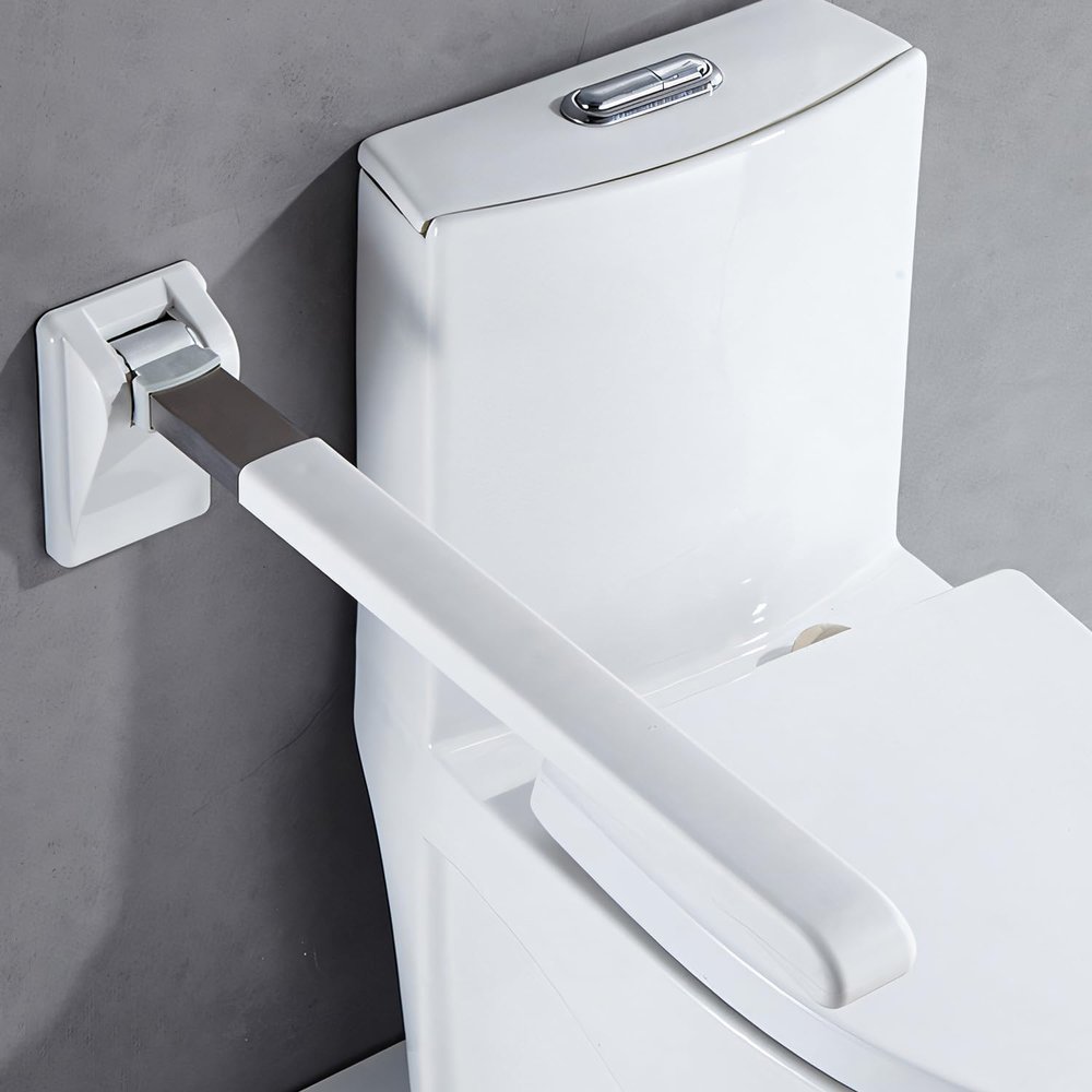 Foldable Toilet Grab Bar Wall Mounted Grab Rails Foldable Drop Down Toilet Rail Support,Flip-Up Bathroom Grab Bar,Toilet Arms for Elderly,Disabled & Pregnant