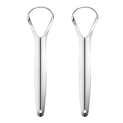 2PCS Tongue Scrapers for Adults, Metal Tongue Scraper, Tongue Cleaner Fight Bad Breath, Stainless Steel Tongue Scraper for Men and Women Hygiene Product