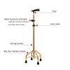 WolFum Folding Lightweight Walker Built-in LED Lights, Collapsible Crutches - Multi-Function Non-Slip Four Feet, Elder Adjustable Height Cane with Four Corners, Disabled Person,Crutches Hello view 3