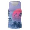 Duohropke Gym Tank Top Men's Hawaiian Shirt Men Summer Sleeveless Shirts Fitness Muscle Shirt Underarm Shirts Workout Muscle Shirt Beach Holiday Tank Top Tank Top Functional Shirt, purple, M view 3