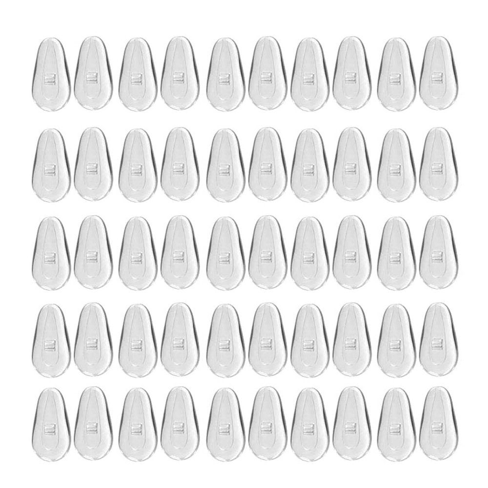 25 Pairs Air Bag Eyeglass Nose Pads Non-Slip Air Chamber Eyeglasses Nose Pads D-Shape Screw-in Soft Silicone Nose Pads Nose Cushions for Eyeglasses Transparent Nose Cushions for Eyeglasses for Women