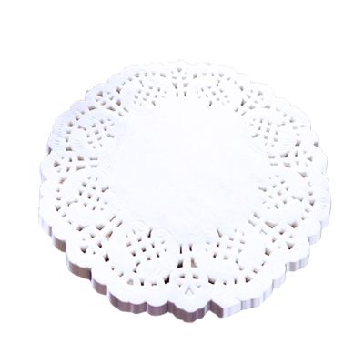 100 White Lace Paper Doilies, Round Paper Doilies, Oil-Absorbing Dessert Paper, disposabIe Paper Placemats Cake Packaging Pads for Wedding Tableware Food Decoration (5.5inches)