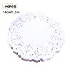 100 White Lace Paper Doilies, Round Paper Doilies, Oil-Absorbing Dessert Paper, disposabIe Paper Placemats Cake Packaging Pads for Wedding Tableware Food Decoration (5.5inches) view 2