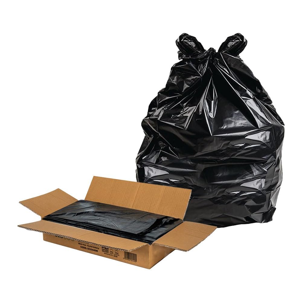Concept4u 100 x Black Compactor Sack Extra Heavy Duty Bin Bags Household Garbage Bin Liners Ideal for Everyday Use, Office, Gardening, Construction, Home, Restaurant