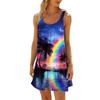 Sexy Sundresses for Women Summer Mini Dress Soft Plus Size Summer Outfits Plus Size Denim Dress Cap Sleeve Tops Outfits 2024 Beaded Beach Casual Gray Date Night view 1