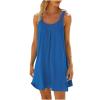 wrap Shirt Dress for Women Slip Dress for Women Holiday Crewneck Plain Purple Boho Dresses 2024 Wedding Guest Summer Casual Camis Crochet Shift Dresses view 2