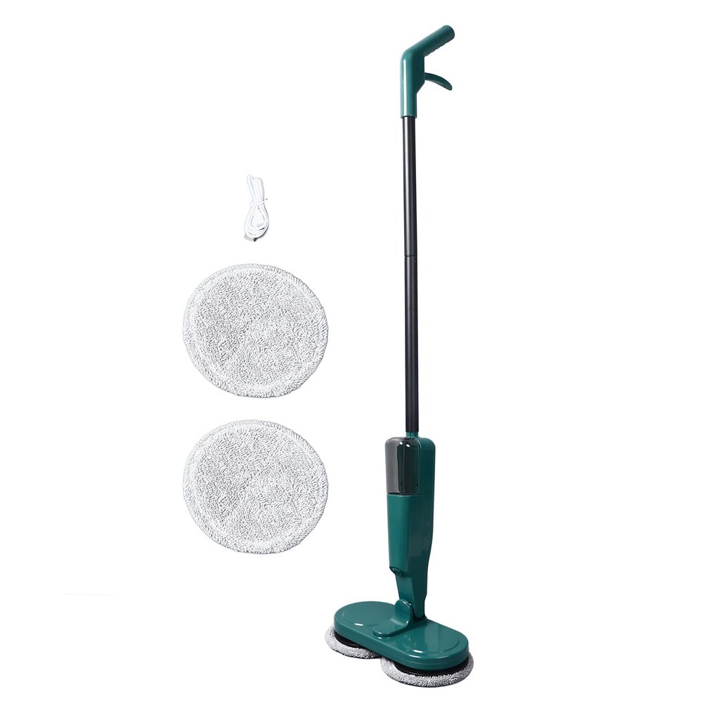 Cordless Electric Mop, Electric Spin Mops with Water Sprayer, Lightweight Floor Scrubber Mop Floor Cleaner Machine for Hardwood Tile Marble Floors Laminate (Green)
