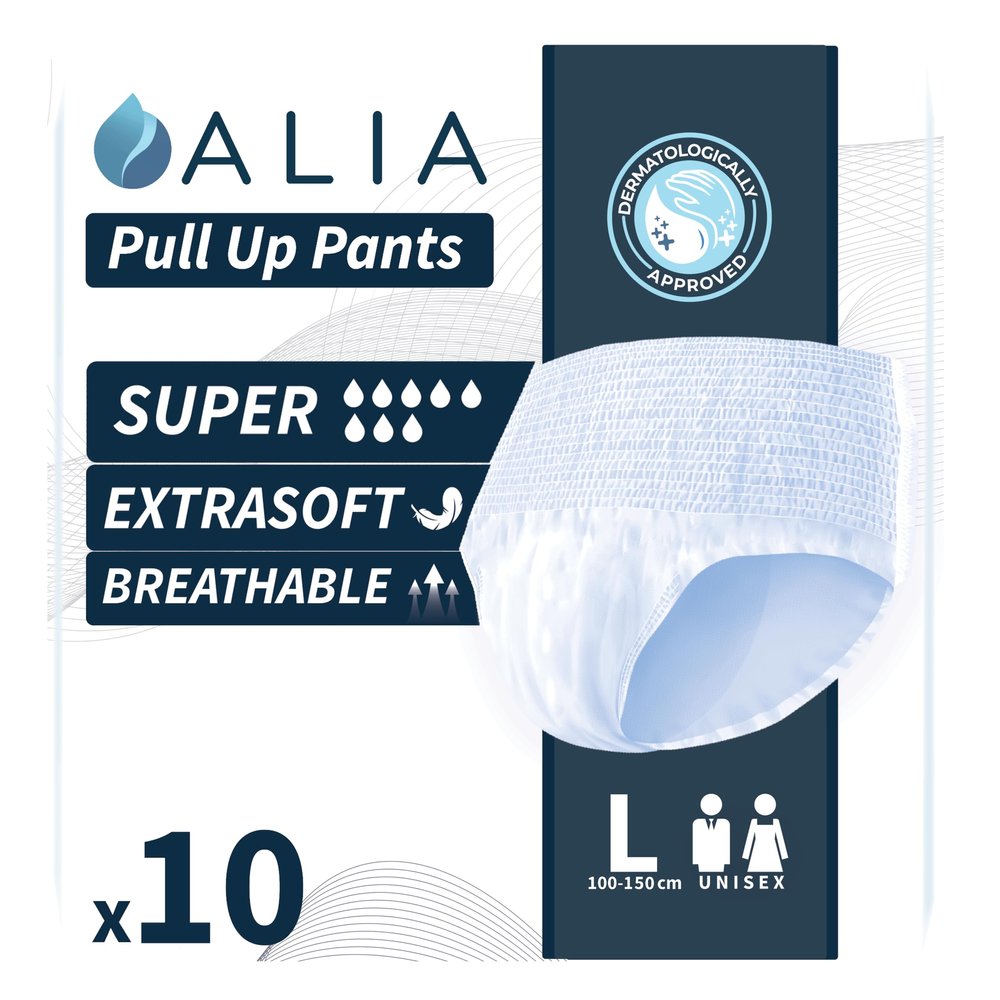 10 x ALIA Super Large | Adult Incontinence Pull Up Pants | Men & Women Disposable Adults Pants | High Absorbency Unisex Adult Diapers | Breathable & Fast Absorption Odour Control | 1 Pack of 10