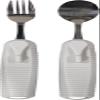 Aidapt Adaptive Large Handled Fork and Spoon Set Utensils with Multi Angled Head Adjustment for Use Arthritis, Disabled, Elderly view 1
