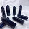 1pc Crystal Stone Tower Blue Sandstone Point Home Decoration Gift for Souvenir,Size: Approx 8-9CM view 1