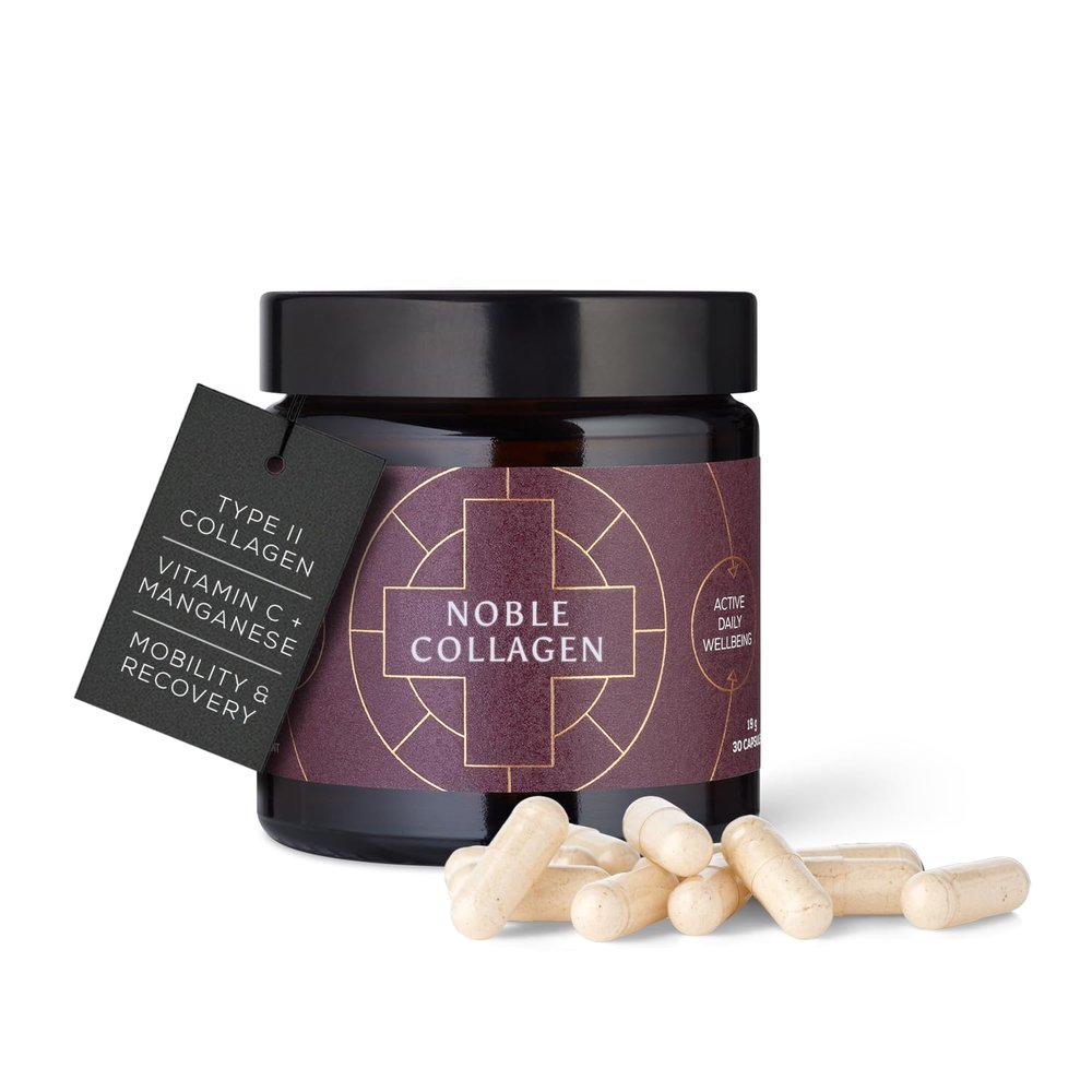 Ancient + Brave Noble Collagen - Type II Collagen Capsules for Joint Health, Healthy Bones & Ligaments - Enhanced with Vitamin C, Boswellia Serrata & Manganese -30 Capsules