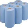 Blue Rolls 2ply Embossed Centre Feed Hygiene, Commercial/Kitchen Use Paper Hand Towel (Pack of 6) - BLLUEYE (Blue, 6) view 1