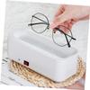 FRCOLOR Portable USB Ultrasonic Jewelry Cleaner Box for Eyeglasses, Dentures, and Watches  White Ultrasonic Cleaning Device for Home and Travel Use view 2