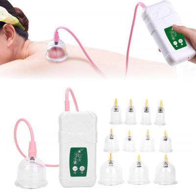 12Pcs Cupping Therapy Set, USB Charging Intelligent Operation Body Massage Helper, Electric Vacuum Cupping Set for Pain Relief Salon or Home Use