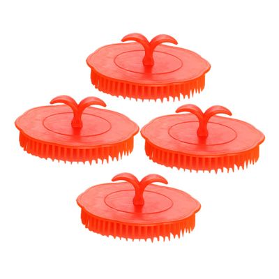 COLLBATH Hair Scalp Massager Brush 4pcs Set, Scalp Exfoliator and Dandruff Head Scratcher, Shower Shampoo Brush for Home, Office, Travel Use Random Color