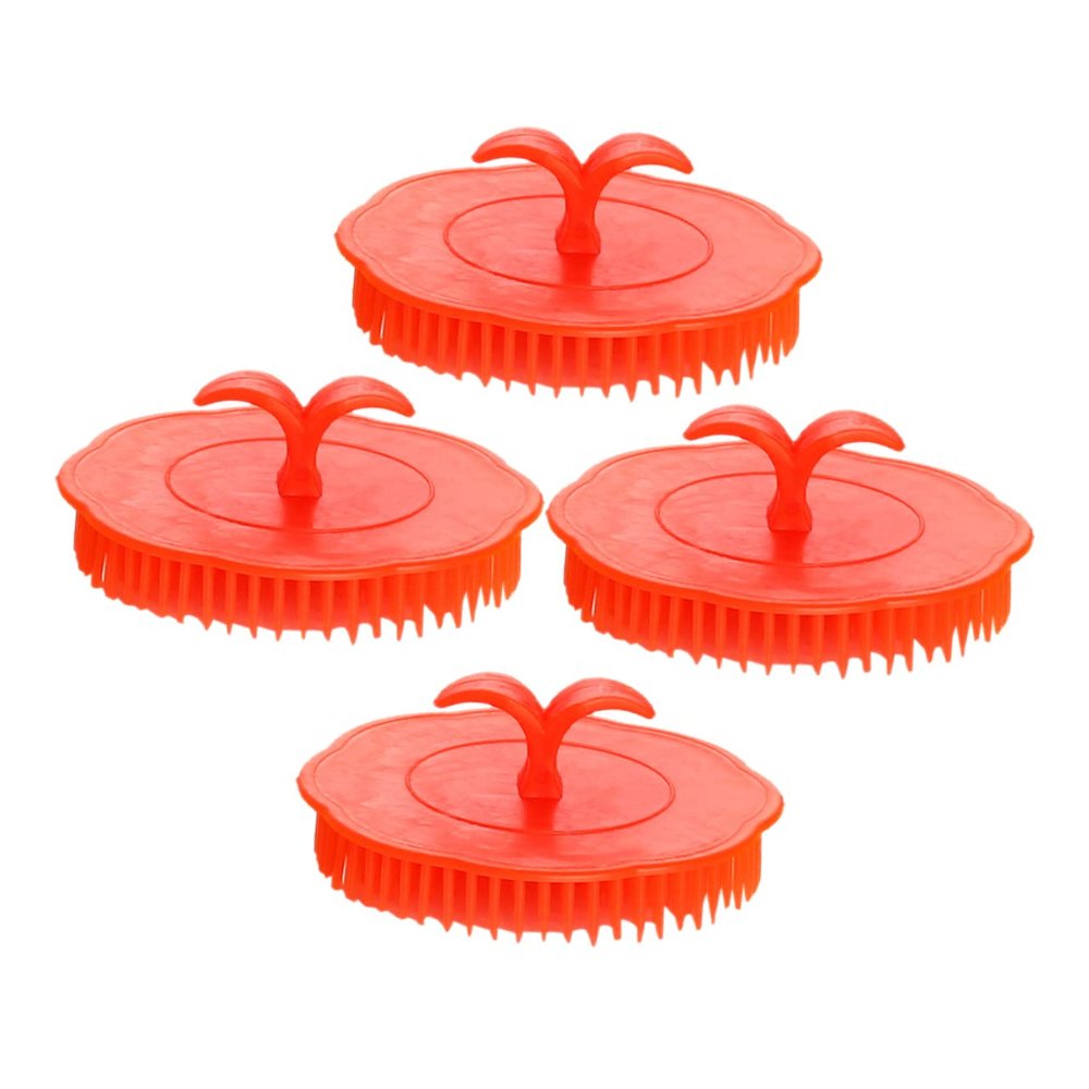 COLLBATH Hair Scalp Massager Brush 4pcs Set, Scalp Exfoliator and Dandruff Head Scratcher, Shower Shampoo Brush for Home, Office, Travel Use Random Color