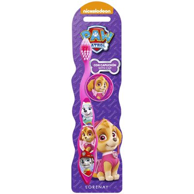 Paw Patrol Skye Little Teeth Toothbrush for Kids with Soft Rounded Bristles, Comfortable Handle Grip and Protection Cap for Children Ages 3+