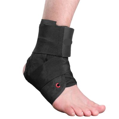 NBHDWF 1PCS Ankle Brace Support Sports Adjustable Lace Up Ankle Stabilizer Straps for Sprained Foot Compression Socks Sleeve Ankle Support (Color : Black, Size : M)