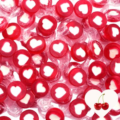EinsSein 0.5kg Rock Heart Sweets Red White | Candy Bar Decorations for Wedding Baptism Baby Shower Communion Valentines Day | Perfect Candy Table Party Treats