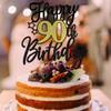 UXYOKM 1Pc Happy 90th Birthday Cake Topper Glitter Cheers to 90 Years Birthday Cake Pick 90 Fabulous Cake Decoration for Happy 90th Birthday Anniversary Party Cake Decorations Supplies view 2