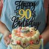 UXYOKM 1Pc Happy 90th Birthday Cake Topper Glitter Cheers to 90 Years Birthday Cake Pick 90 Fabulous Cake Decoration for Happy 90th Birthday Anniversary Party Cake Decorations Supplies view 4