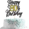 UXYOKM 1Pc Happy 80th Birthday Cake Topper Glitter Cheers to 80 Years Birthday Cake Pick 80 Fabulous Cake Decoration for Happy 80th Birthday Anniversary Party Cake Decorations Supplies view 1
