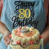 UXYOKM 1Pc Happy 80th Birthday Cake Topper Glitter Cheers to 80 Years Birthday Cake Pick 80 Fabulous Cake Decoration for Happy 80th Birthday Anniversary Party Cake Decorations Supplies view 4