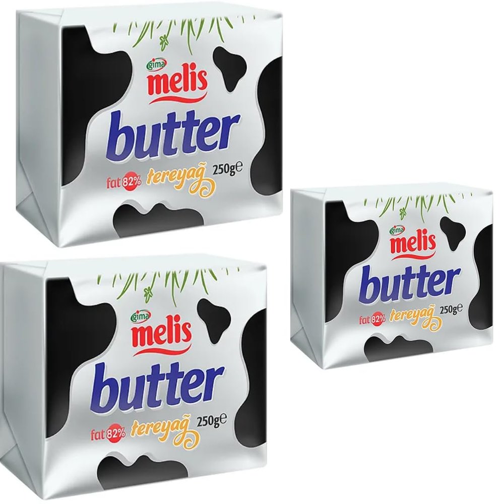 Melis Unsalted Butter 250 Gram x 3 Packs by Pufai Grocery