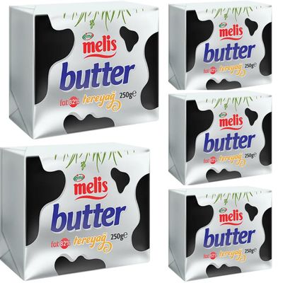 Melis Unsalted Butter 250 Gram x 5 Packs by Pufai Grocery