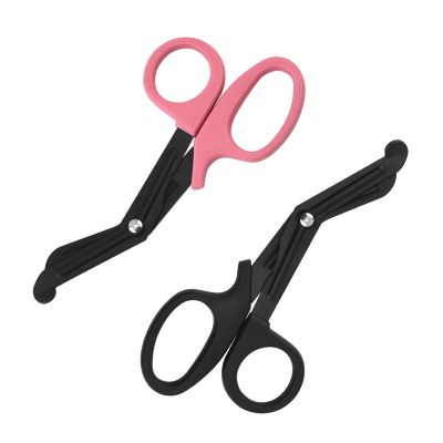 2Pcs Stainless Steel Medical Bandage Scissors Durable EMT Trauma Scissors Plastic Handle Titanium Bandage Shears for Household Tuff Cut Bandage Scissor