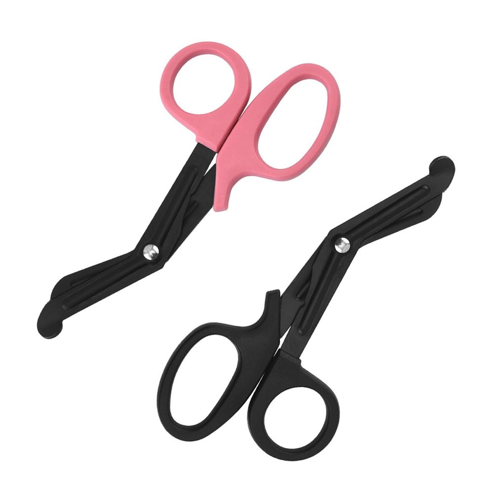 2Pcs Stainless Steel Medical Bandage Scissors Durable EMT Trauma Scissors Plastic Handle Titanium Bandage Shears for Household Tuff Cut Bandage Scissor