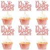 Ercadio 24pcs Prom Cupcake Topper Glitter Rose Gold Graduation Prom Decorations for Party 2024 Prom Graduation Cupcake Topper 2024 Graduation Decorations Prom Party Decorations view 1