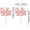 Ercadio 24pcs Prom Cupcake Topper Glitter Rose Gold Graduation Prom Decorations for Party 2024 Prom Graduation Cupcake Topper 2024 Graduation Decorations Prom Party Decorations view 2