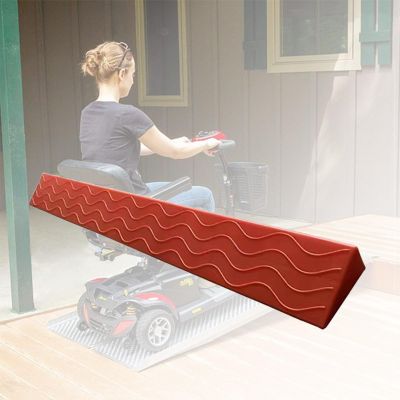 Portable Threshold Ramps,Indoor Threshold Ramps with Anti-Slip Surface,Sweeping Robot Threshold Ramp,Portable Door Step Aessible Channel,Stairs,Yellow/Red (Color : Red, Size : 5.5x12cm(2.2x4