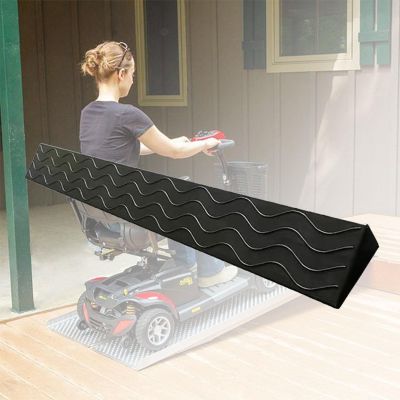 1-10.5cm Height Threshold Ramp,Indoor Kerb Ramp,Rise Curb Ramp Portable Wheelchair Ramps,Non-slip,Door Step Aessible Channel for Sweeping Robot,Black/Grey (Color : Black, Size : 5x12cm(2x4.7