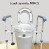 Raised Toilet Seat with Handles, Adjustable Height Heavy Duty Toilet Seat Riser for Elderly, Elevated Commode Chair with Safety Frame for Seniors, Pregnant and Handicap, Disabled view 3