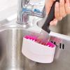 Cutlery Brush, Hand Cutlery Cleaner, Cutlery Cleaner Brush Bristle, Cutlery Cleaner Brush Fork Cleaner, Utensil Cleaner with Suction Cups Non Slip Edge Dish Brush view 2