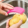 Cutlery Brush, Hand Cutlery Cleaner, Cutlery Cleaner Brush Bristle, Cutlery Cleaner Brush Fork Cleaner, Utensil Cleaner with Suction Cups Non Slip Edge Dish Brush view 3