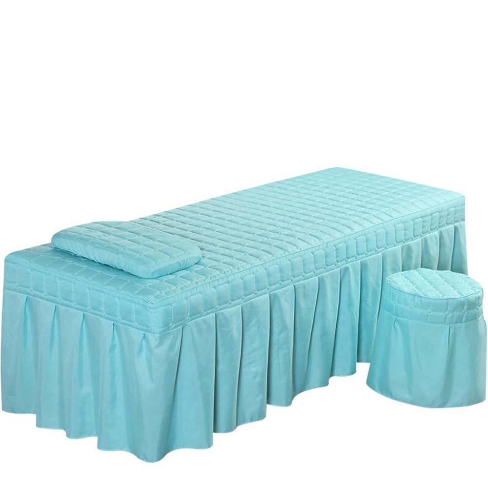 1Pcs Set Beauty Salon Massage Table Bed Sheet, Solid Color Massage Table Skirt Breathable Reusable for Beauty Facial Bed Bedding/Red/185 * 70Cm Square Head (Blue 180 * 60Cm round Head)