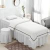 4-Piece Massage Table Sheet Set, Massage Table Skirt, Cotton Massage Table Bed Skirt, Protects Massage Table, Machine Washable (Color : White, Size : 185x70cm) (White 185x70cm) view 1
