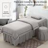 4-Piece Massage Table Sheet Set, Massage Table Skirt, Cotton Massage Table Bed Skirt, Protects Massage Table, Machine Washable (Color : White, Size : 185x70cm) (White 185x70cm) view 3
