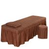 1Pcs Set Beauty Salon Massage Table Bed Sheet, Solid Color Massage Table Skirt Breathable Reusable for Beauty Facial Bed Bedding/Red/185 * 70Cm Square Head (Brown 180 * 60Cm Trapezoid) view 1